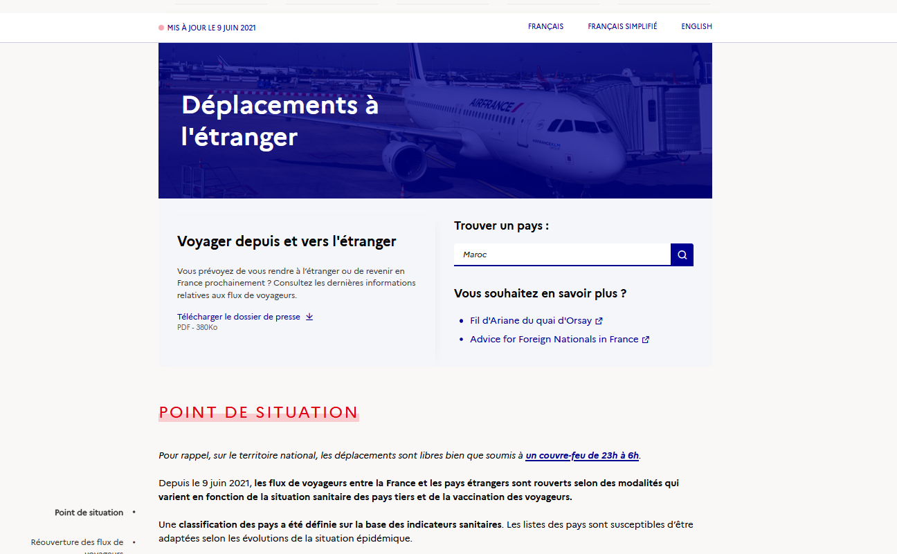 voyager site gouvernement